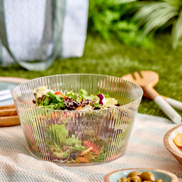 Ribbed Acrylic Salad Bowl image 1 of 2