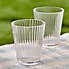 Set of 4 Ribbed Clear Acrylic Tumbler Glasses Clear