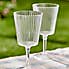Set of 4 Ribbed Clear Acrylic Wine Glass  Clear
