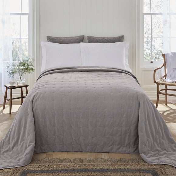 Dorma Adeena Grey Bedspread Dunelm