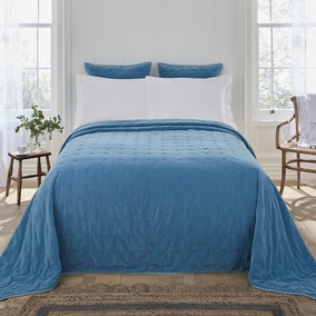 Dorma Adeena Blue Bedspread