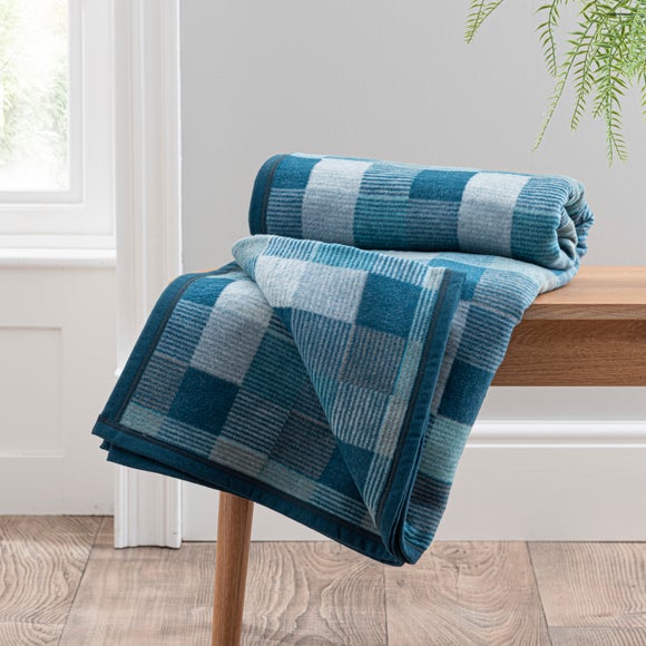 Super Soft Mini Squares Throw Dunelm