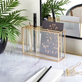 Gold Glass Desk Pot