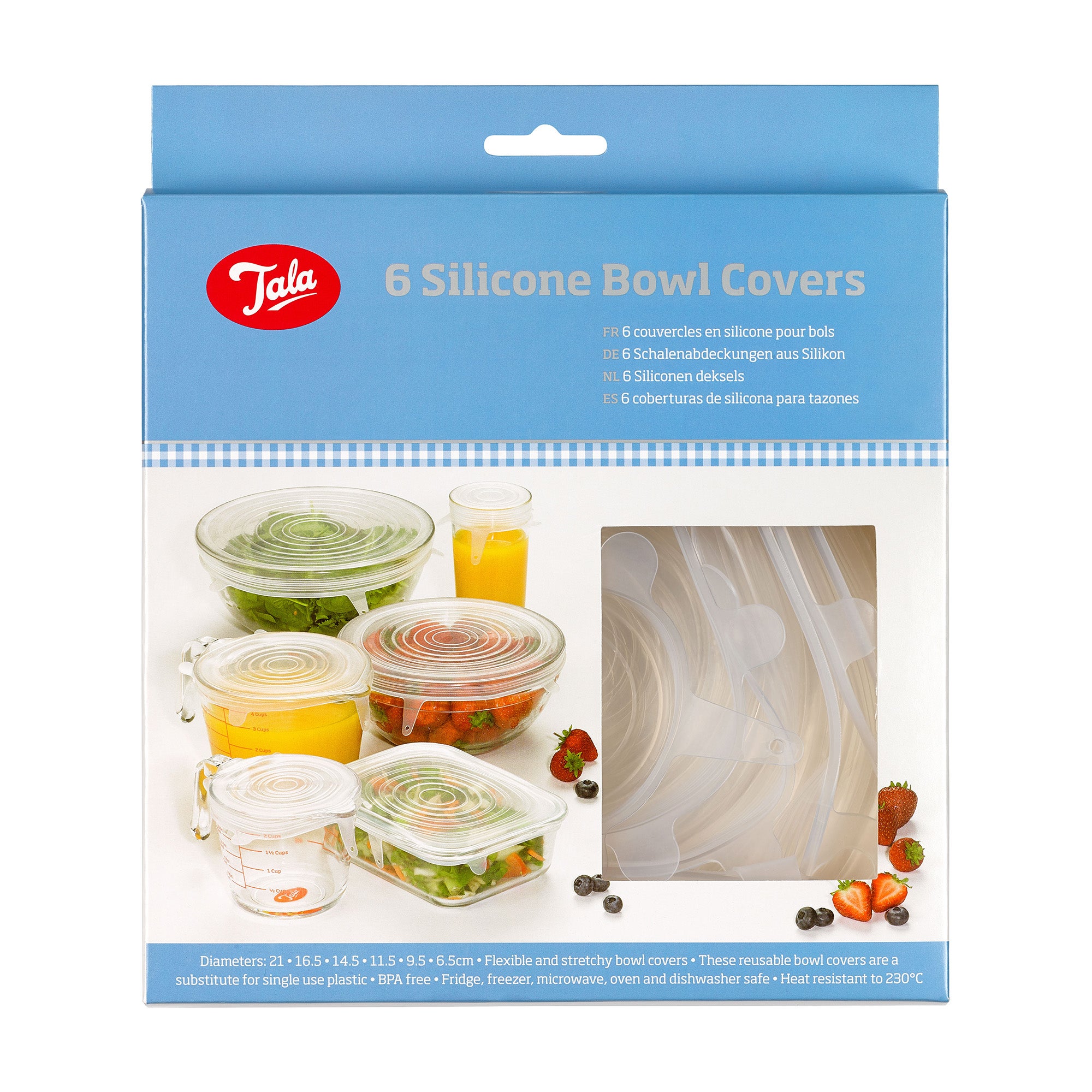 Image of Tala 6 Piece Silicone Bowl Cover Set Clear