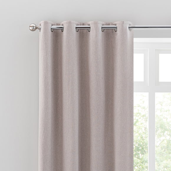 Luna Brushed Reversible Blackout Eyelet Curtains | Dunelm