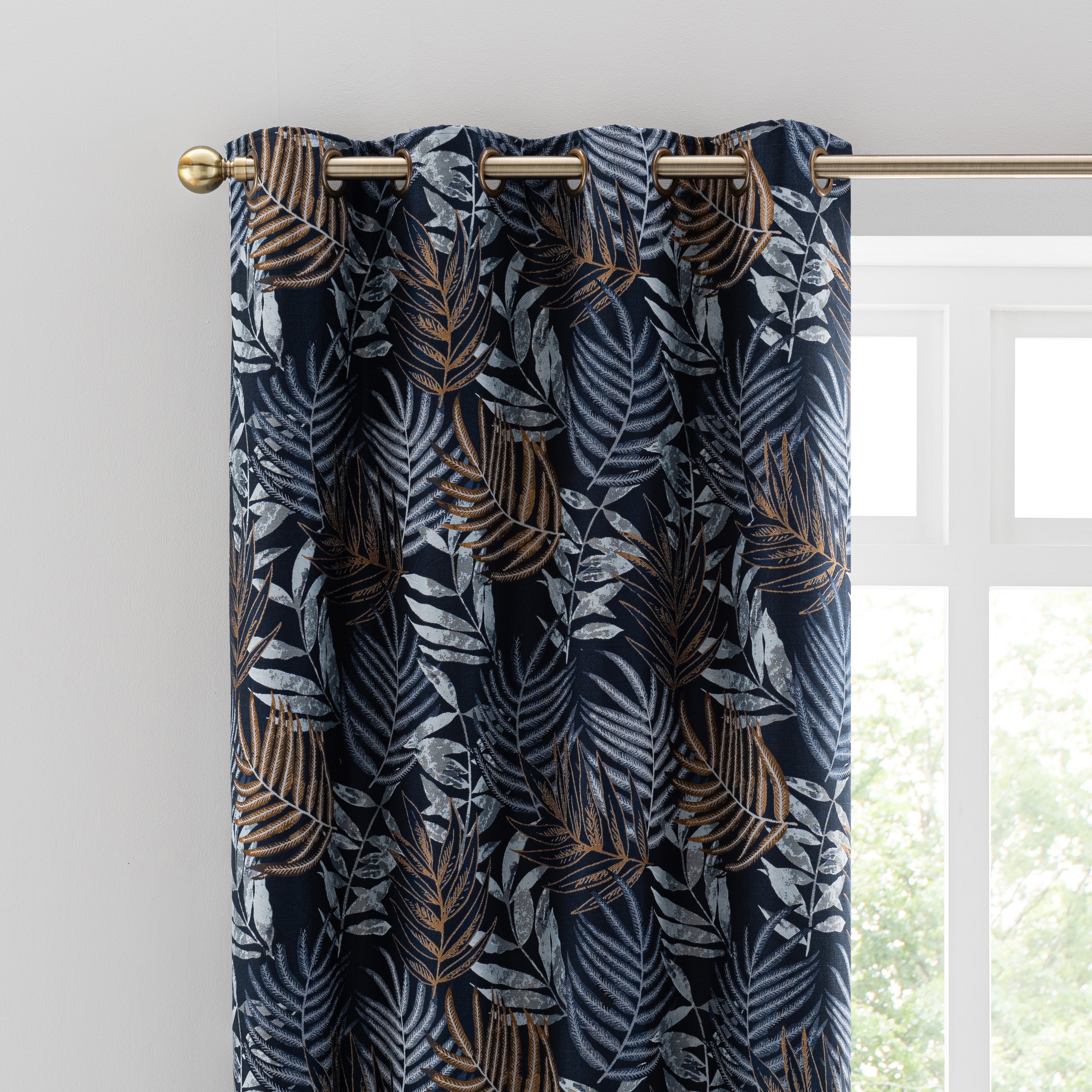 Leaf Jacquard Eyelet Curtains