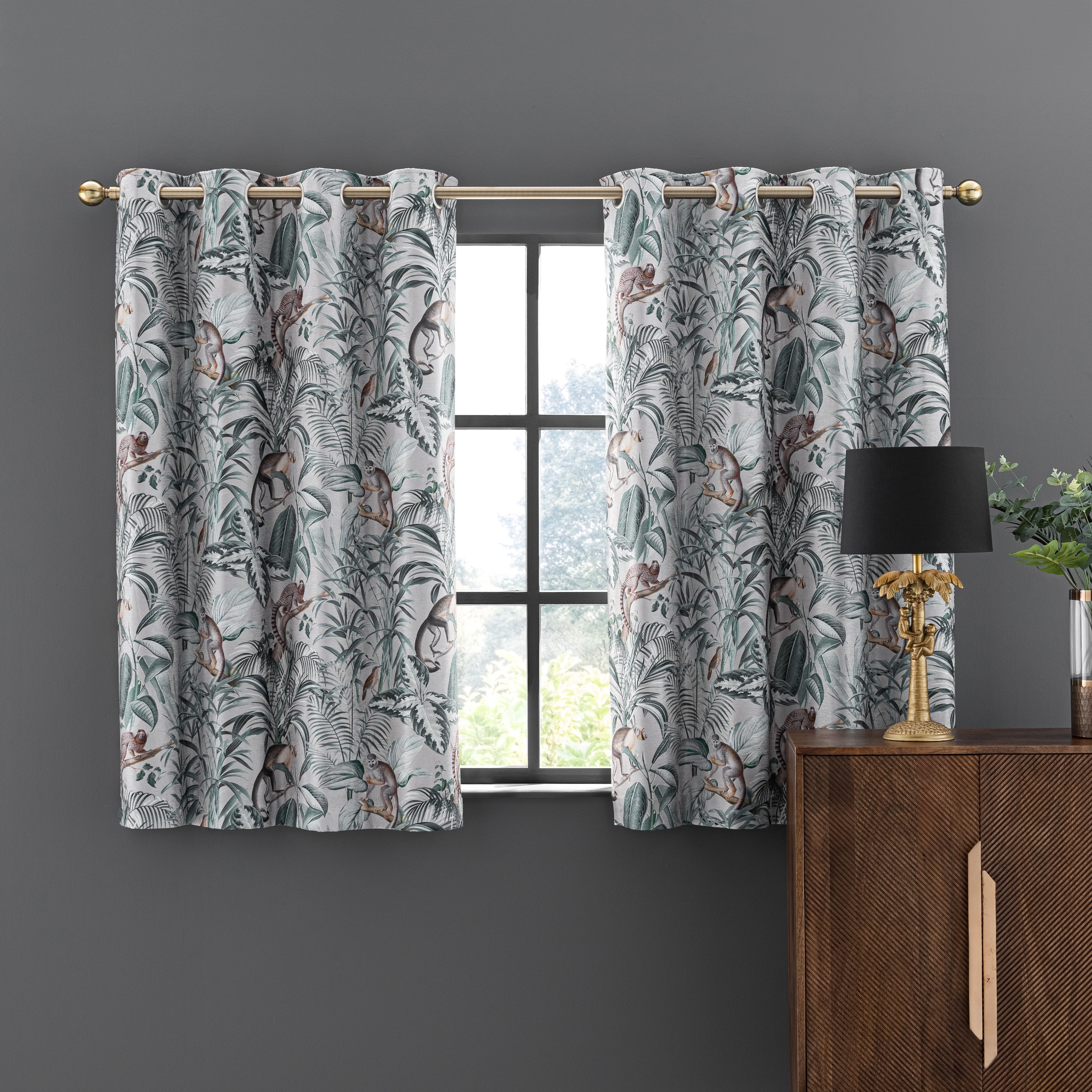 Jungle Luxe Natural Eyelet Curtains | Dunelm