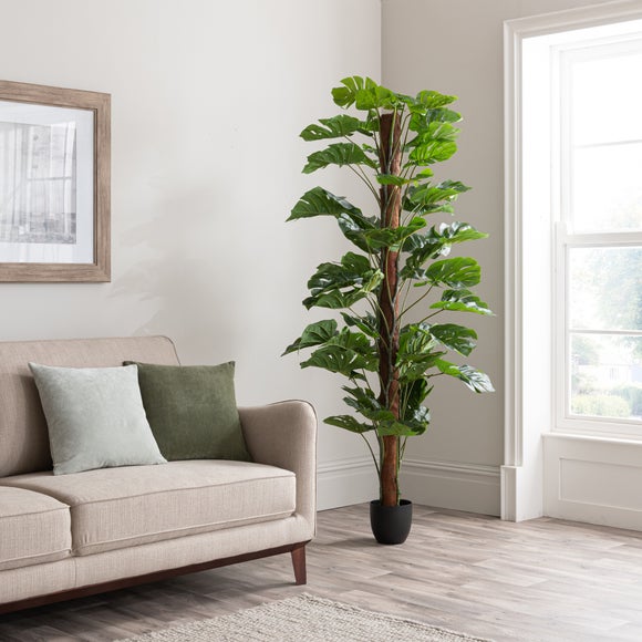 Artificial Monstera Tree In Black Plant Pot