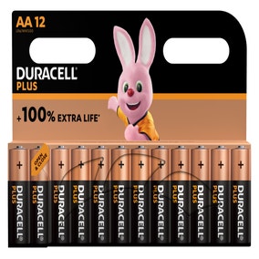 Pack of 12 Duracell Plus 100 AA Batteries
