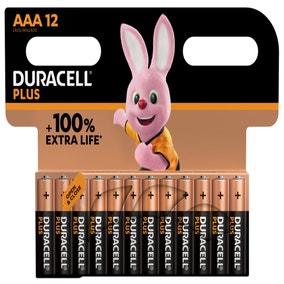 Pack of 12 Duracell Plus 100 AAA Batteries
