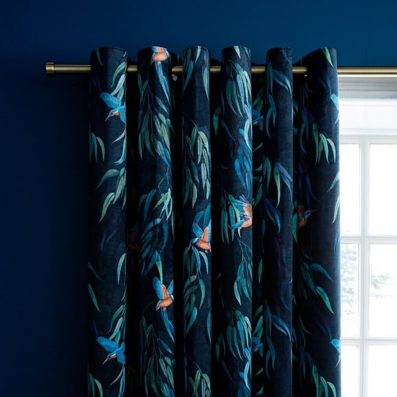 Peacock deals blue curtains