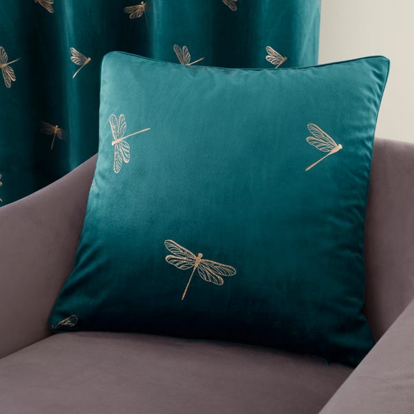 Dragonfly Foil Charm Blue Cushion image 1 of 3
