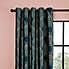 Geo Foil Peacock Eyelet Curtains  undefined