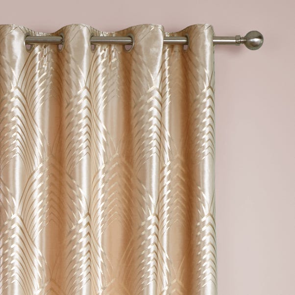 Geo Foil Cream Eyelet Curtains  undefined