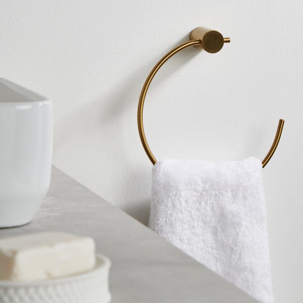 Curves Gold Towel Ring Gold