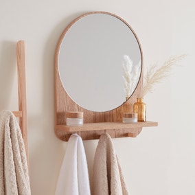 Wooden Shelf Mirror