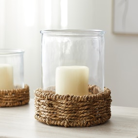 Woven Wicker Candle Holder