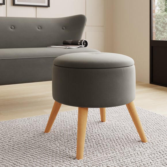 Dunelm grey outlet footstool