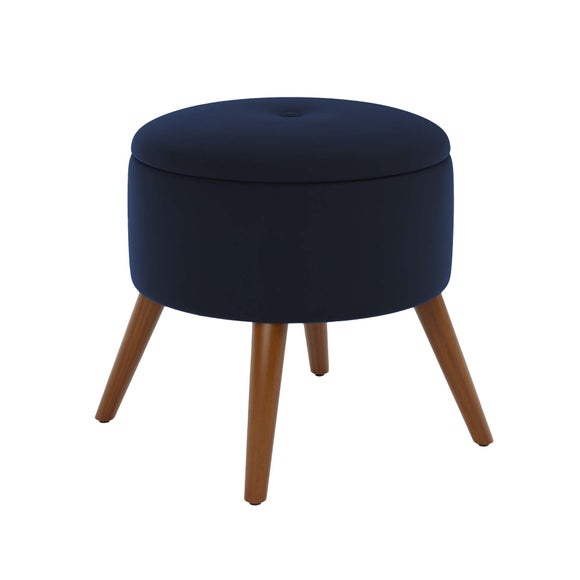 Eliza Velvet Storage Footstool Dunelm