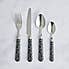 Dotty 16 Piece Cutlery Set Black and white