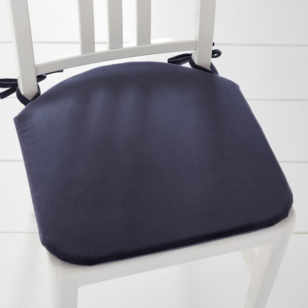 Recycled Velvet Seat Pad Folkstone Blue