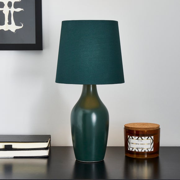 dunelm green table lamp