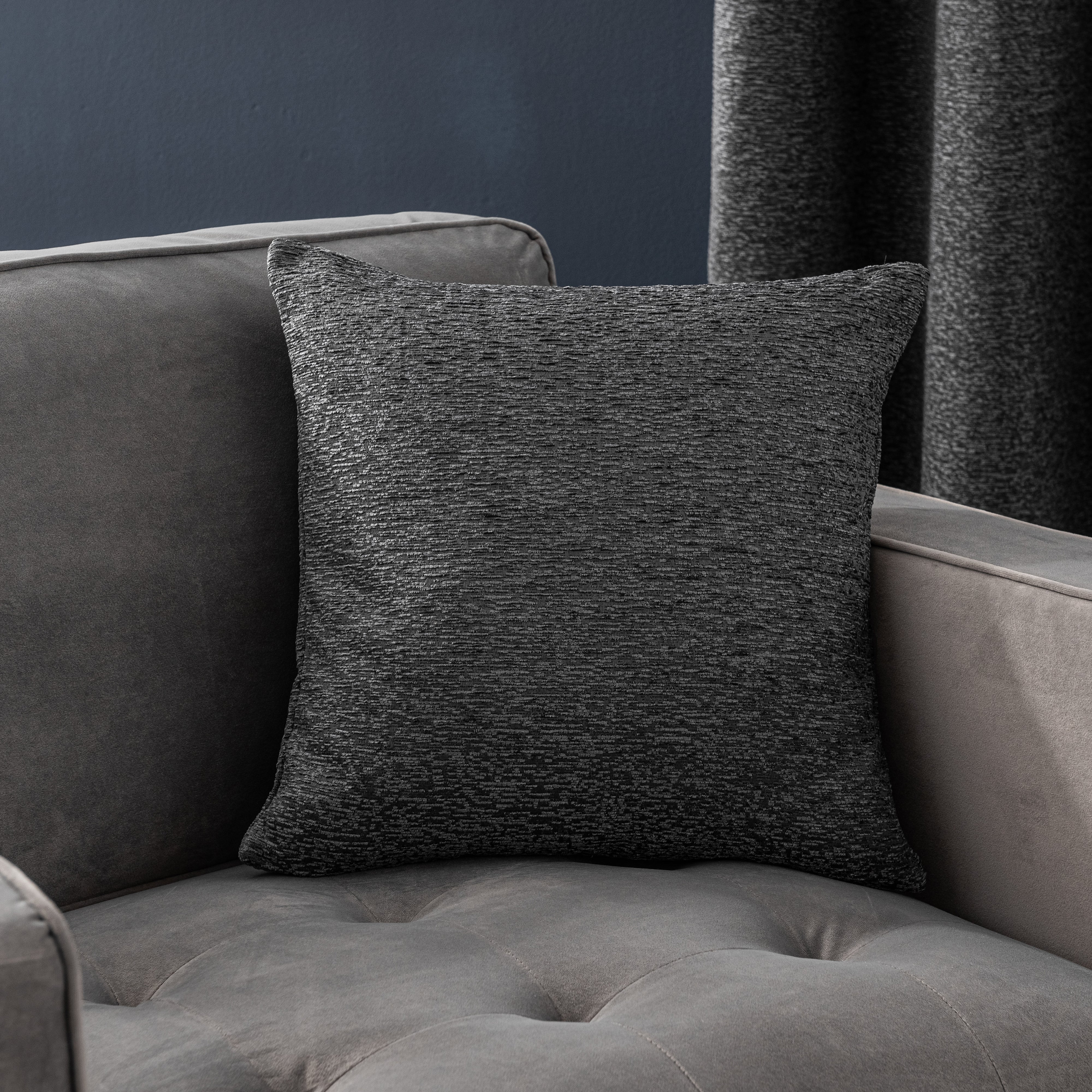 Textured Chenille Cushion Grey