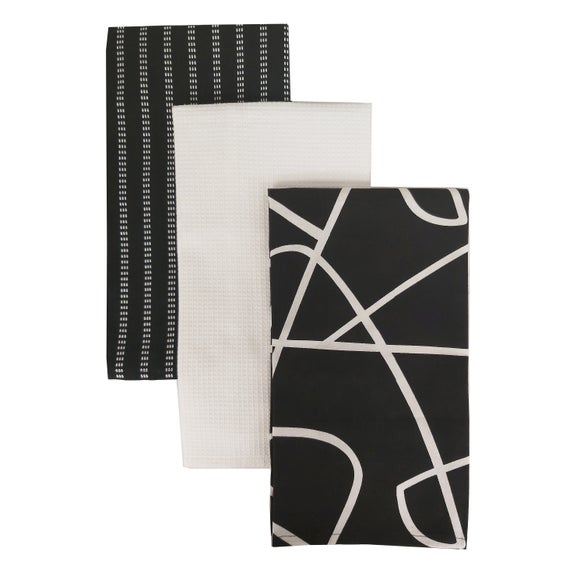 Set of 3 Curves Tea Towel Dunelm