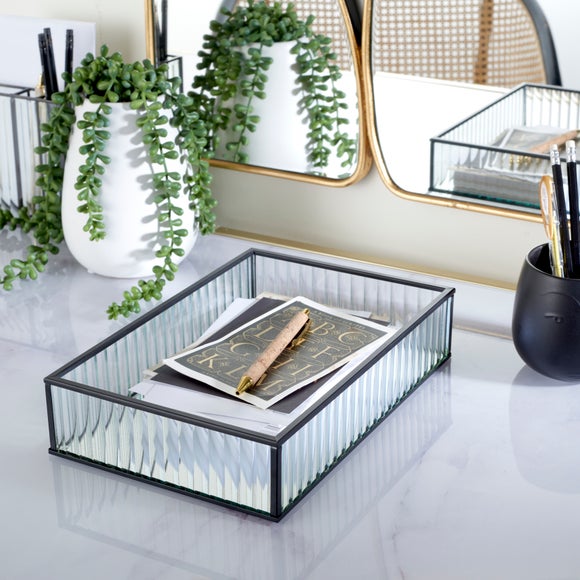 Glass on sale mirror tray