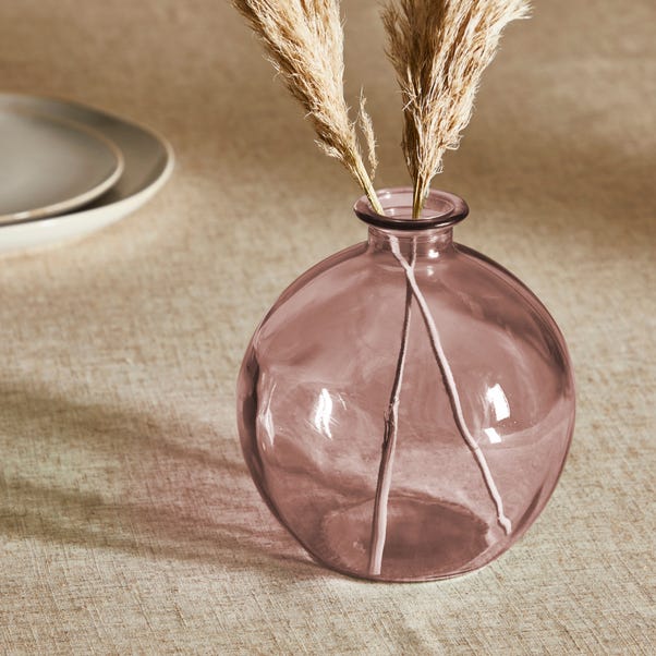 Omvendt chokolade Tilbagetrækning Recycled Glass Vase Pink 18cm | Dunelm