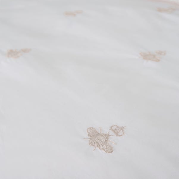 Dorma Bee Embroiderey 100% Cotton Duvet Cover and Pillowcase Set | Dunelm