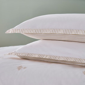 Dorma Bee Embroidery 100% Cotton Oxford Pillowcase Pair
