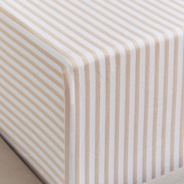 Dorma Bee Collection Woven Stripe 100% Cotton Fitted Sheet image 1 of 2