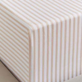 Dorma Bee Collection Woven Stripe 100% Cotton Fitted Sheet