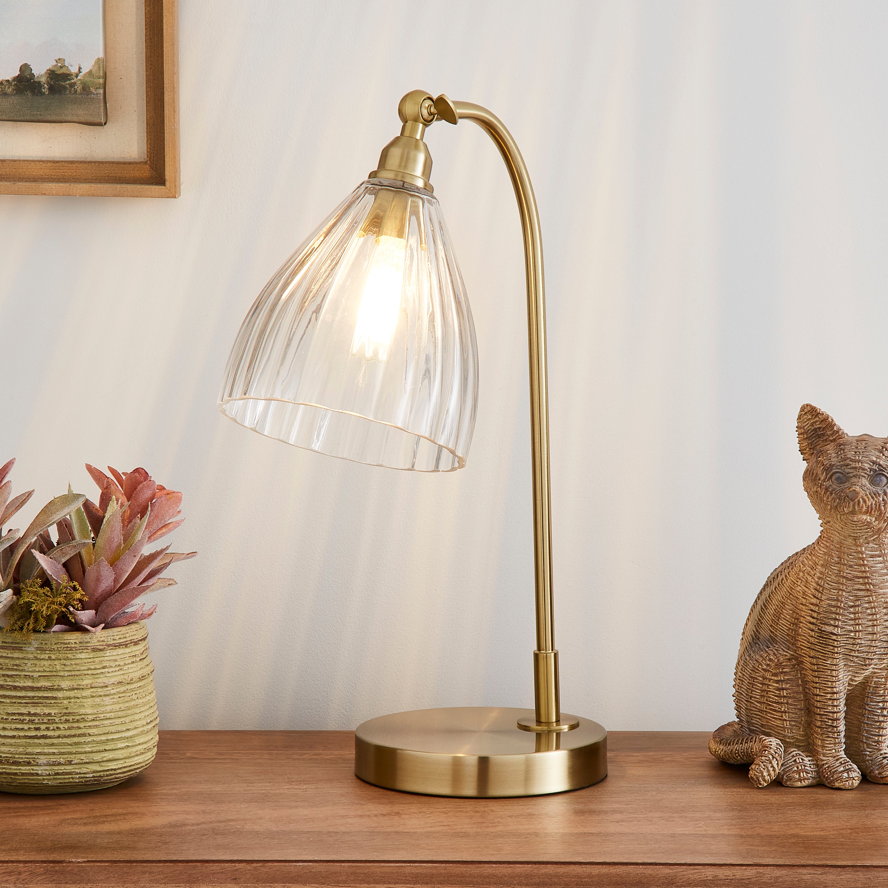 Image of Churchgate Allexton Glass Table Lamp Yellow