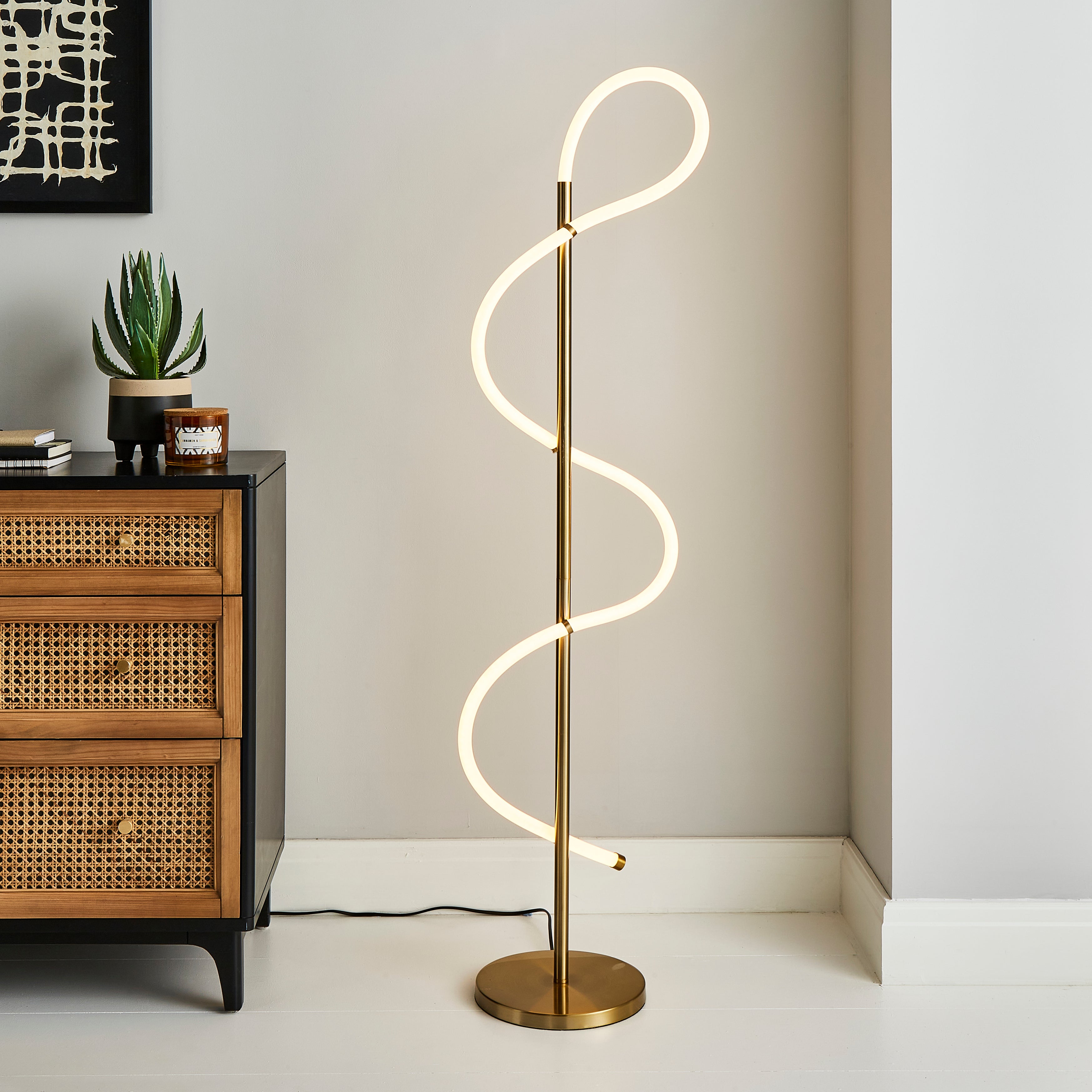Flexi Integrated LED Dimmable Floor Lamp Gold