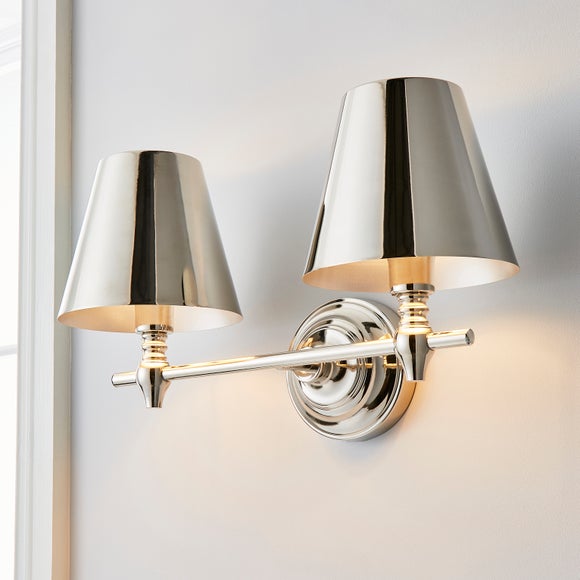 polished nickel wall light