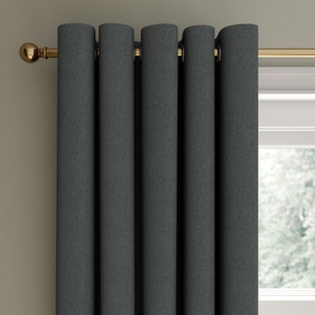 Berlin Charcoal Blackout Eyelet Curtains