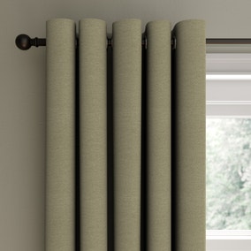 Berlin Olive Thermal Blackout Eyelet Curtains