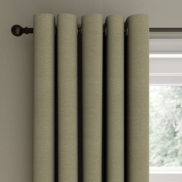 Berlin Olive Thermal Blackout Eyelet Curtains  undefined