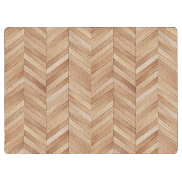 Set of 4 Wood Effect Cork Back Placemats