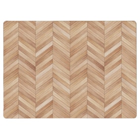 Set of 4 Wood Effect Cork Back Placemats