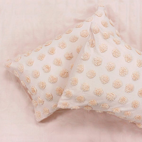 Linen House Haze Peach 100% Cotton Standard Pillowcase Pair Peach