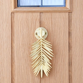 Palm Leaf Brushed Gold Door Knocker
