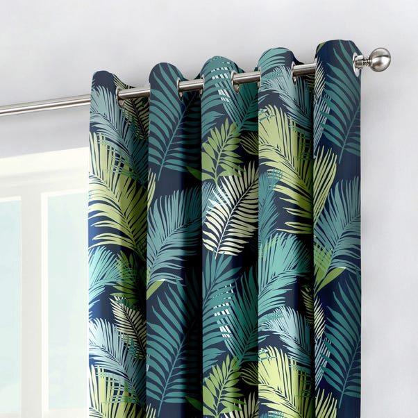Fusion Tropical Teal Eyelet Curtains  undefined
