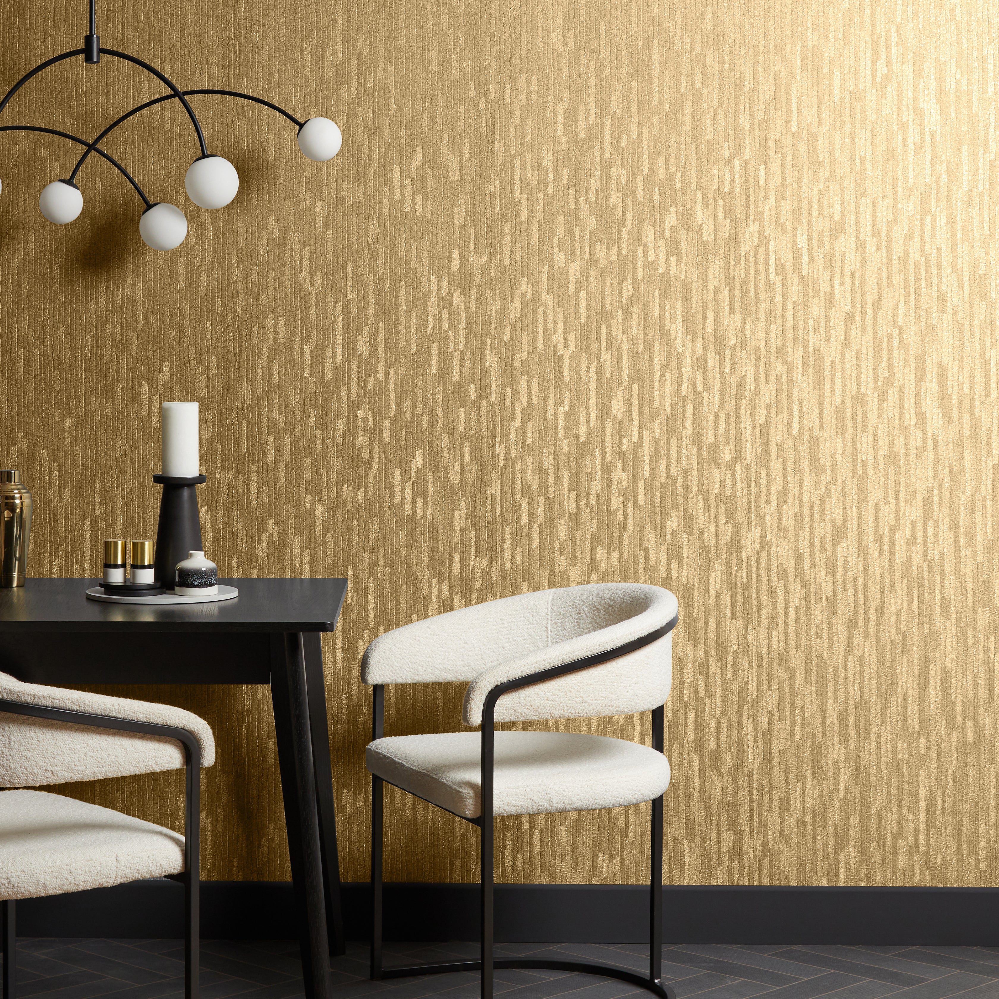 Bergamo Leather Gold Wallpaper