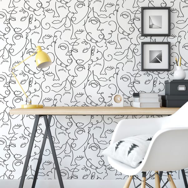 Nu Wall Self Adhesive Faces White Wallpaper image 1 of 7