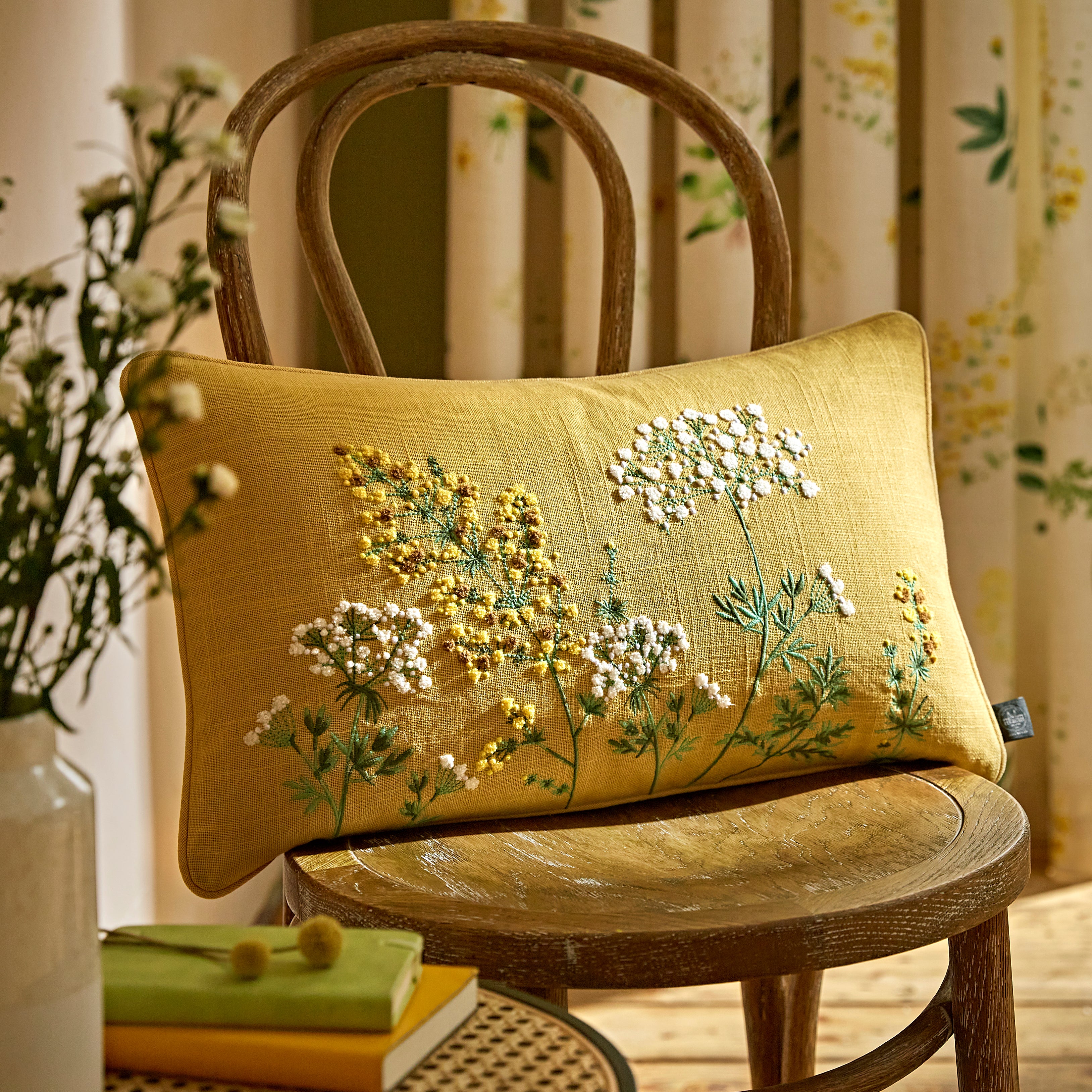 Marsh Botanical Boudoir Cushion Yellowgreen