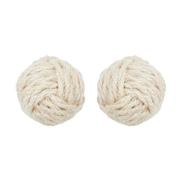 Pack of 2 Knot White Door Knobs White