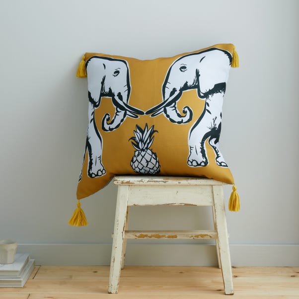 Pineapple Elephant Tembo Tassel Cushion image 1 of 6